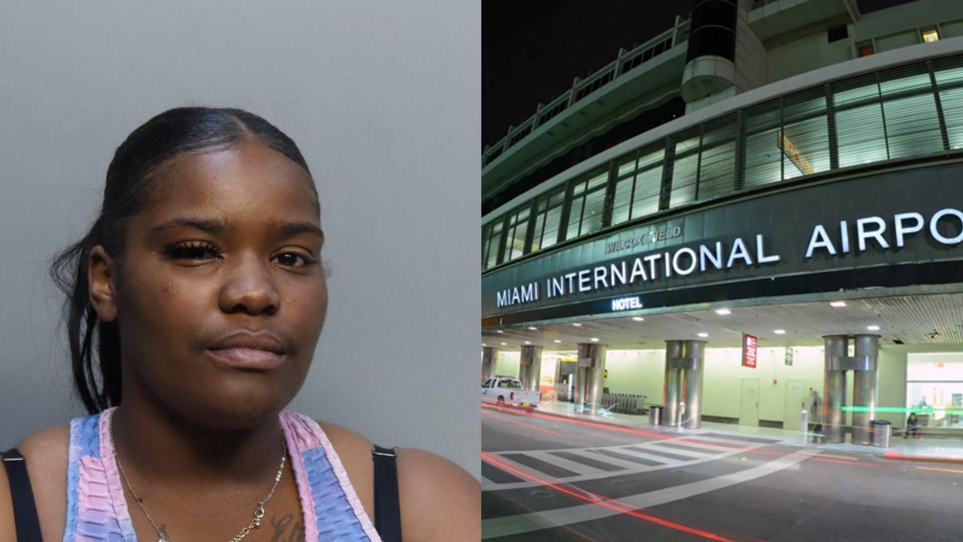 Woman arrested after throwing computer at a gate agent at Miami International Airport (Image via Miami International Airport, Twitter/@Wilsonews.2022)