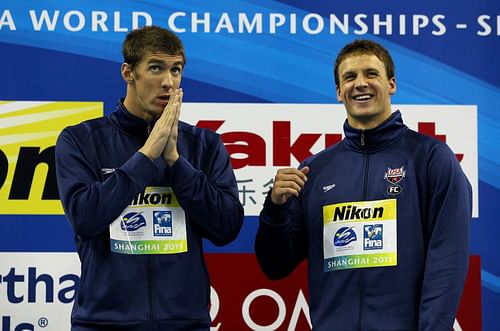 Michael Phelps and Ryan Lochte at the 14th FINA World Championships