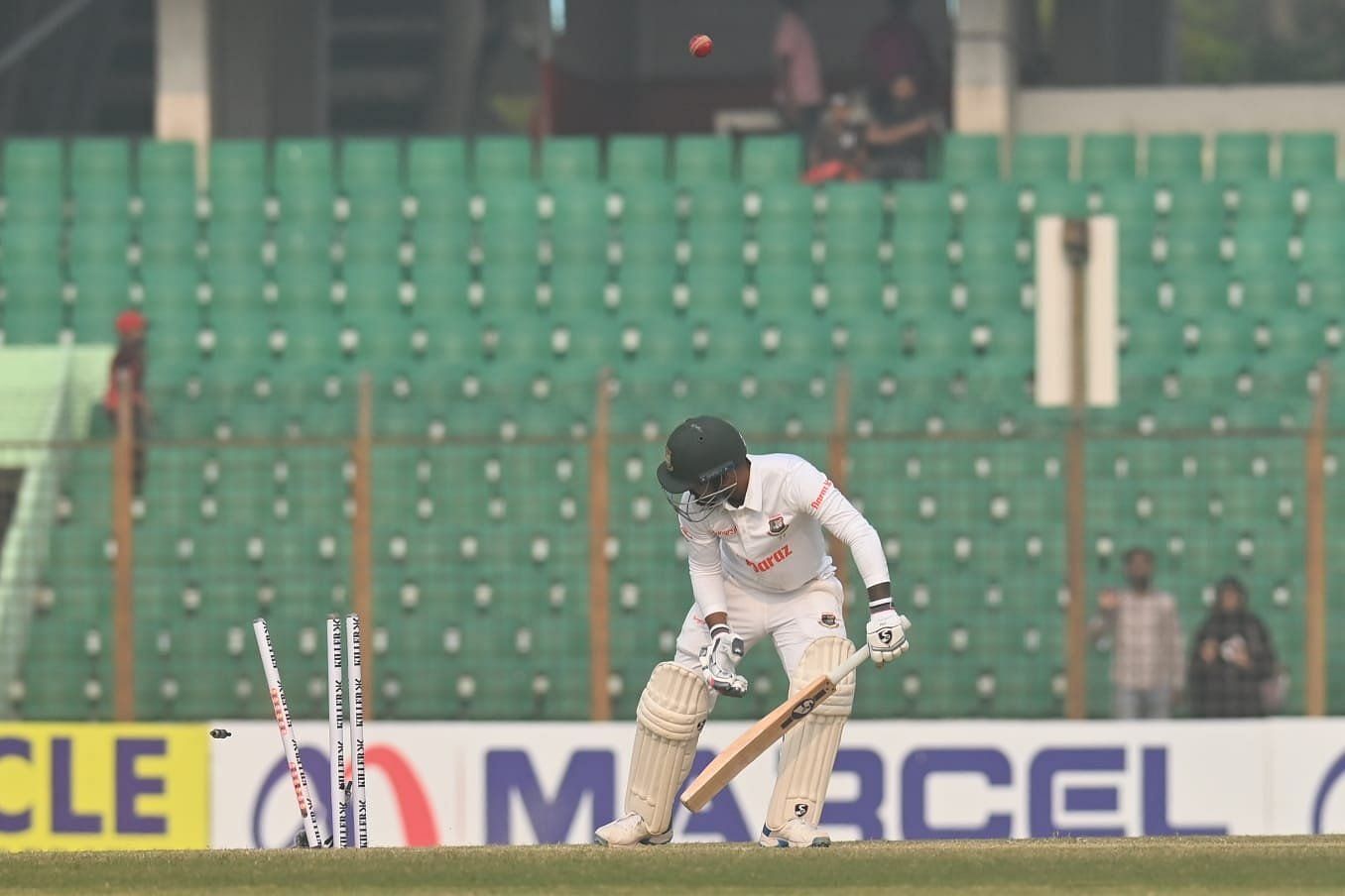 Bangladesh were bowled out for 150 in their first innings of the Chattogram Test. [P/C: Twitter]