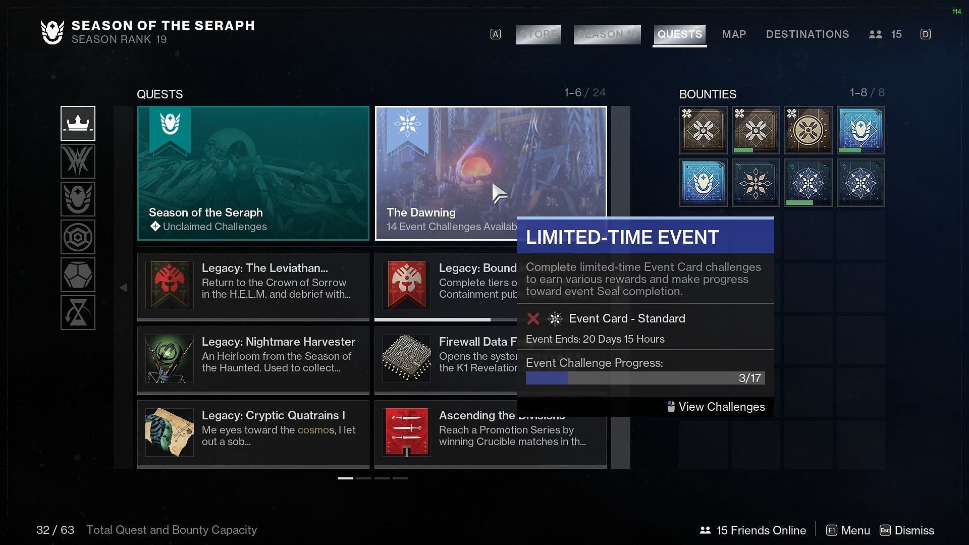 Event card is located within the Quest tab (Image via Destiny 2)