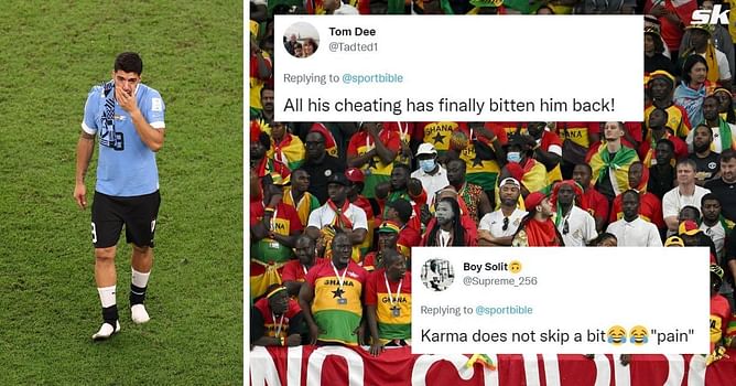 “Karma does not skip a b***h” – Fans celebrate as Ghana get revenge on Suarez after Uruguay crash out of FIFA World Cup despite 2-0 win
