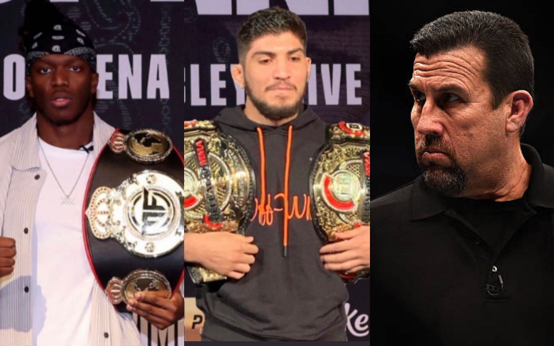 KSI (left), Dillon Danis (middle)[Images courtesy:@dillondanis on Twitter] and John McCarthy (right)