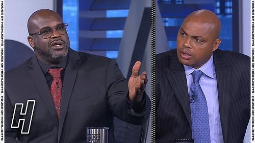 Shaquille O'Neal and Charles Barkley aren't on the same page regarding the Golden State Warriors' future. [photo: YouTube]