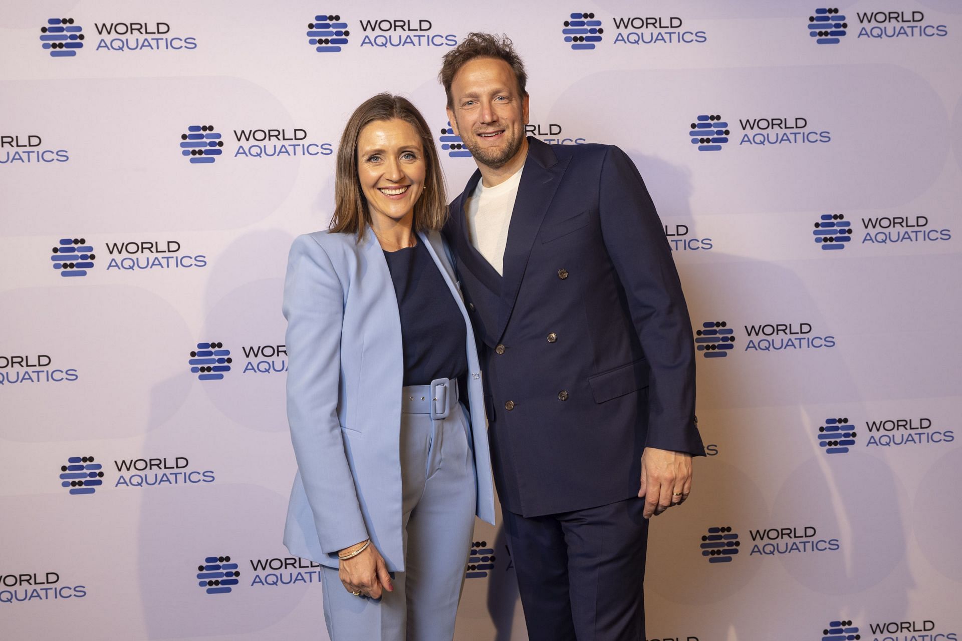 Australian Paralympian Annabelle Williams and FINA Executive director Brent Nowicki during a FINA Sponsorship and new name Announcement at LUME in Melbourne, Australia.