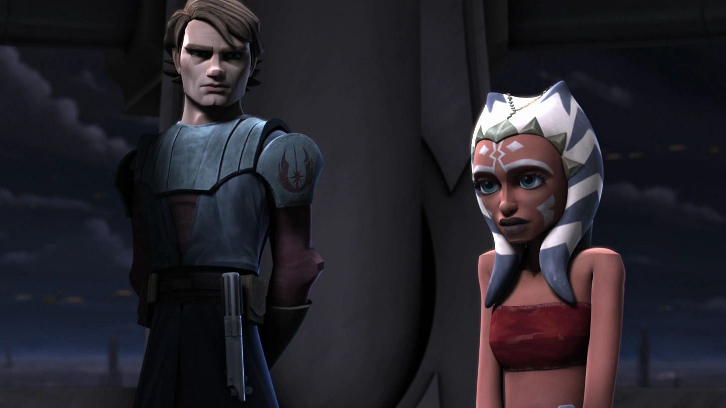 Tano alongside Anakin Skywalker in Star Wars: The Clone Wars (Image via Disney)