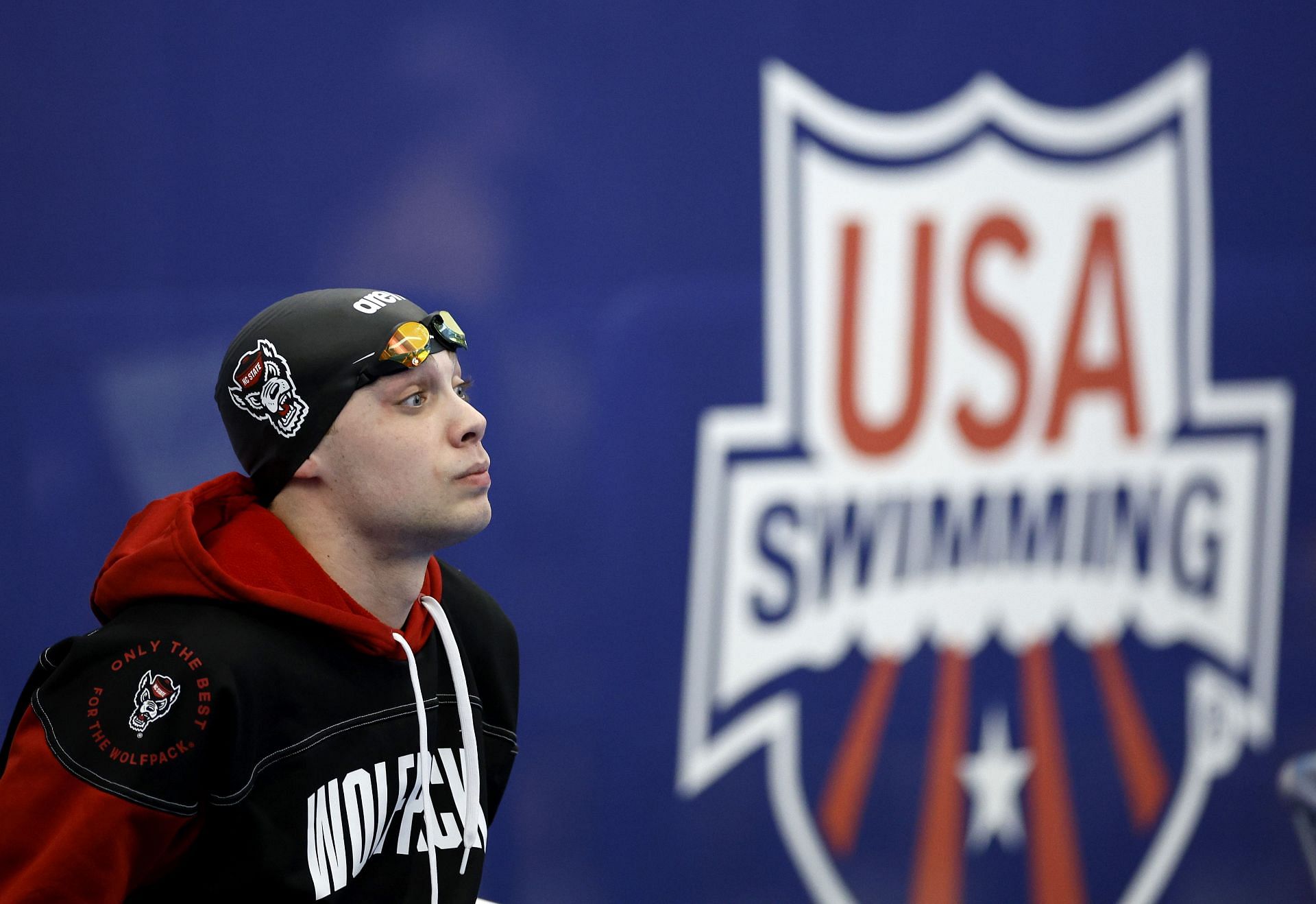 Will Gallant Looks on as he prepares for the 800m Freestyle Final at the Toyota U.S. Open (Image via Getty Images)