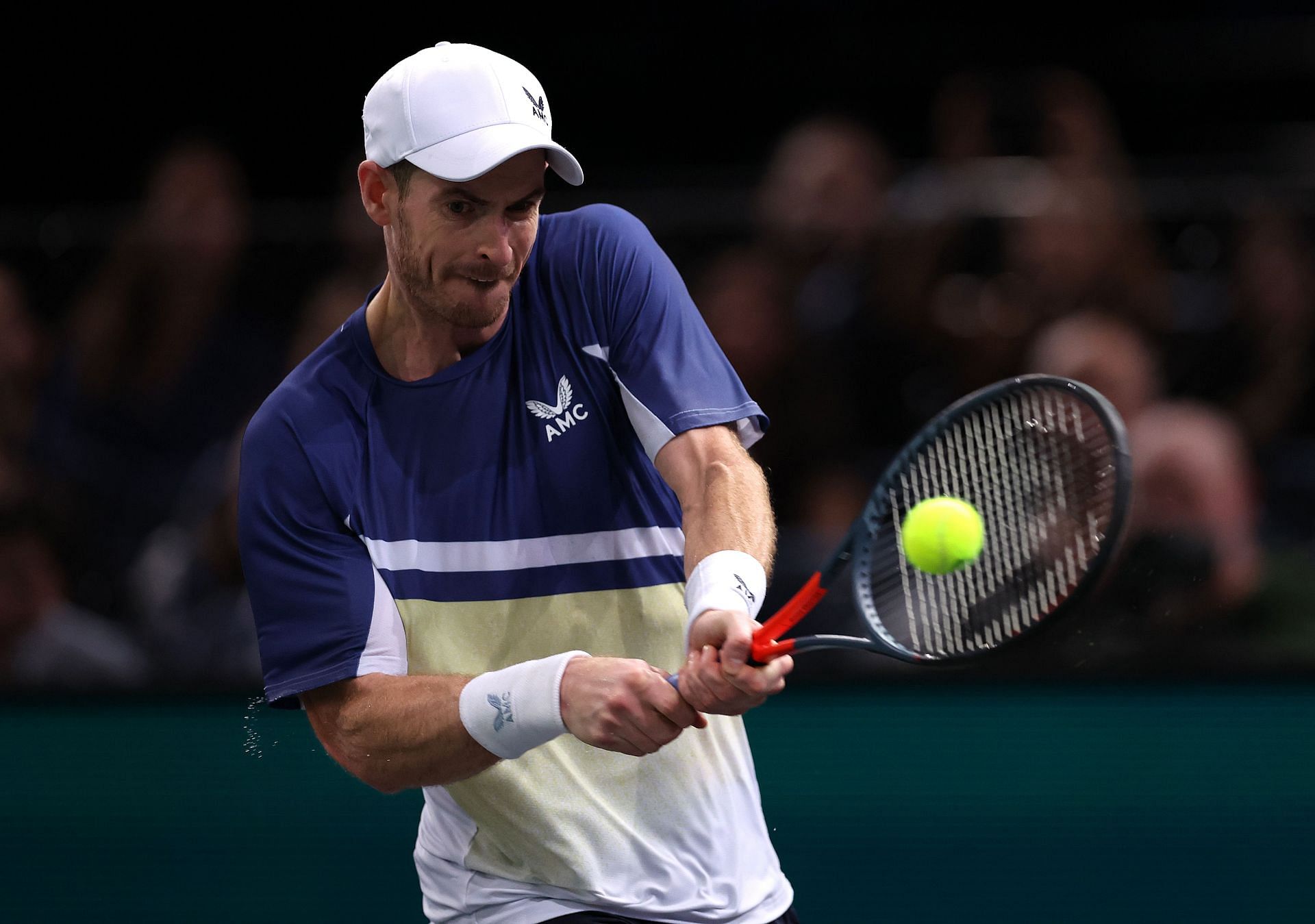 Andy Murray in action at the 2022 Paris Masters