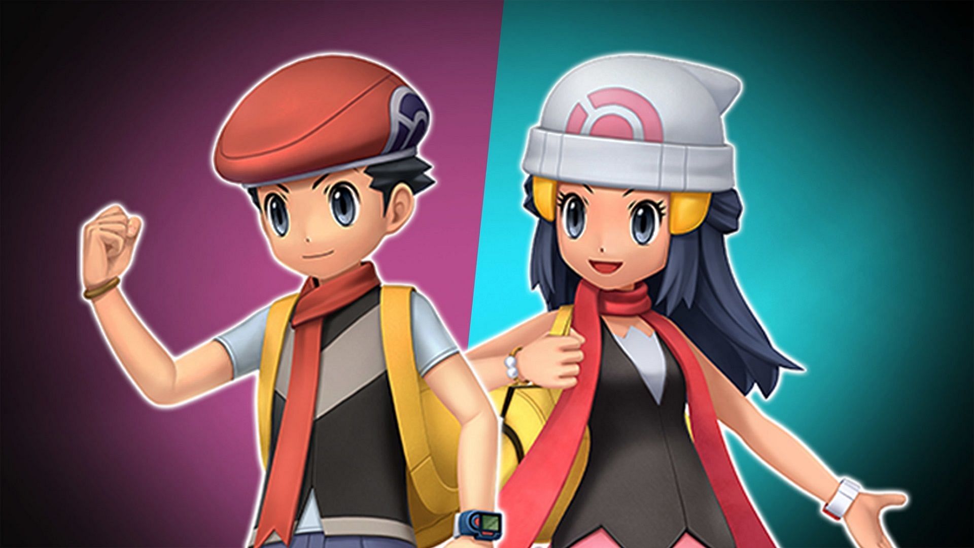 Protagonists Lucas and Dawn as they're seen in Brilliant Diamond/Shining Pearl (Image via Game Freak)