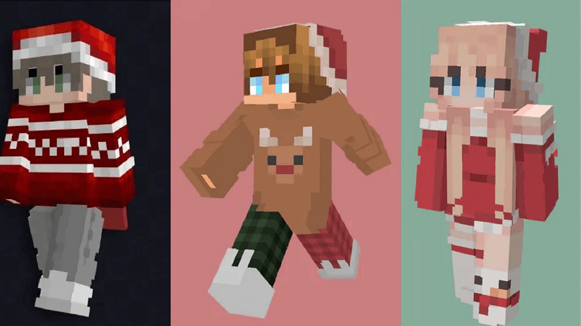 Now is a great time to don a Minecraft skin for the Christmas holiday (Image via Minecraft.net)