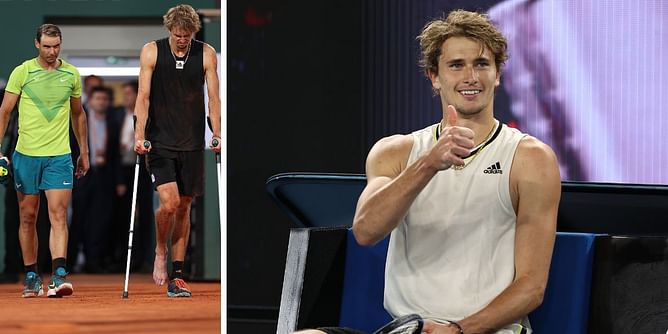 Watch: Alexander Zverev is applauded as he walks on court for the first time since ankle injury against Rafael Nadal at French Open
