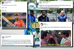 "14 cr to 2cr is a worse fall than crypto currency" - Twitterati react as Kane Williamson is sold to GT at base price during IPL 2023 auction