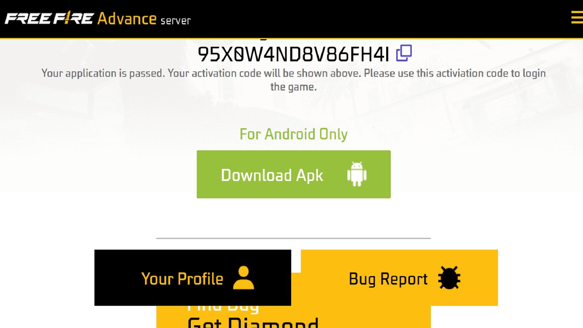 Requisito do Código de Ativação do Free Fire Advance Server: Como acessar