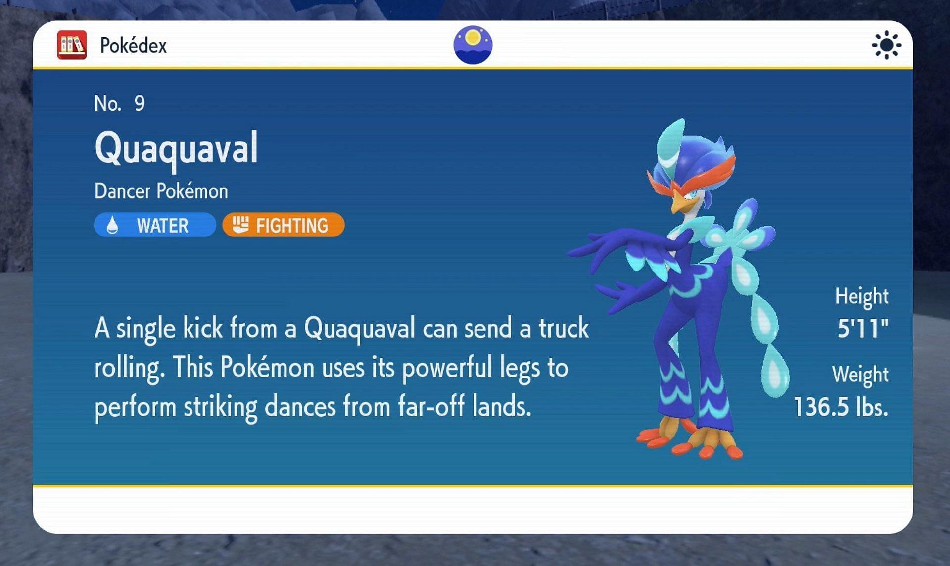 Quaquaval may be flashy, but it&#039;s no pushover in Pokemon Scarlet and Violet (Image via Game Freak)