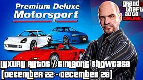 List of GTA Online cars at Simeon's showroom and Luxury Autos for Christmas week (December 22-28)