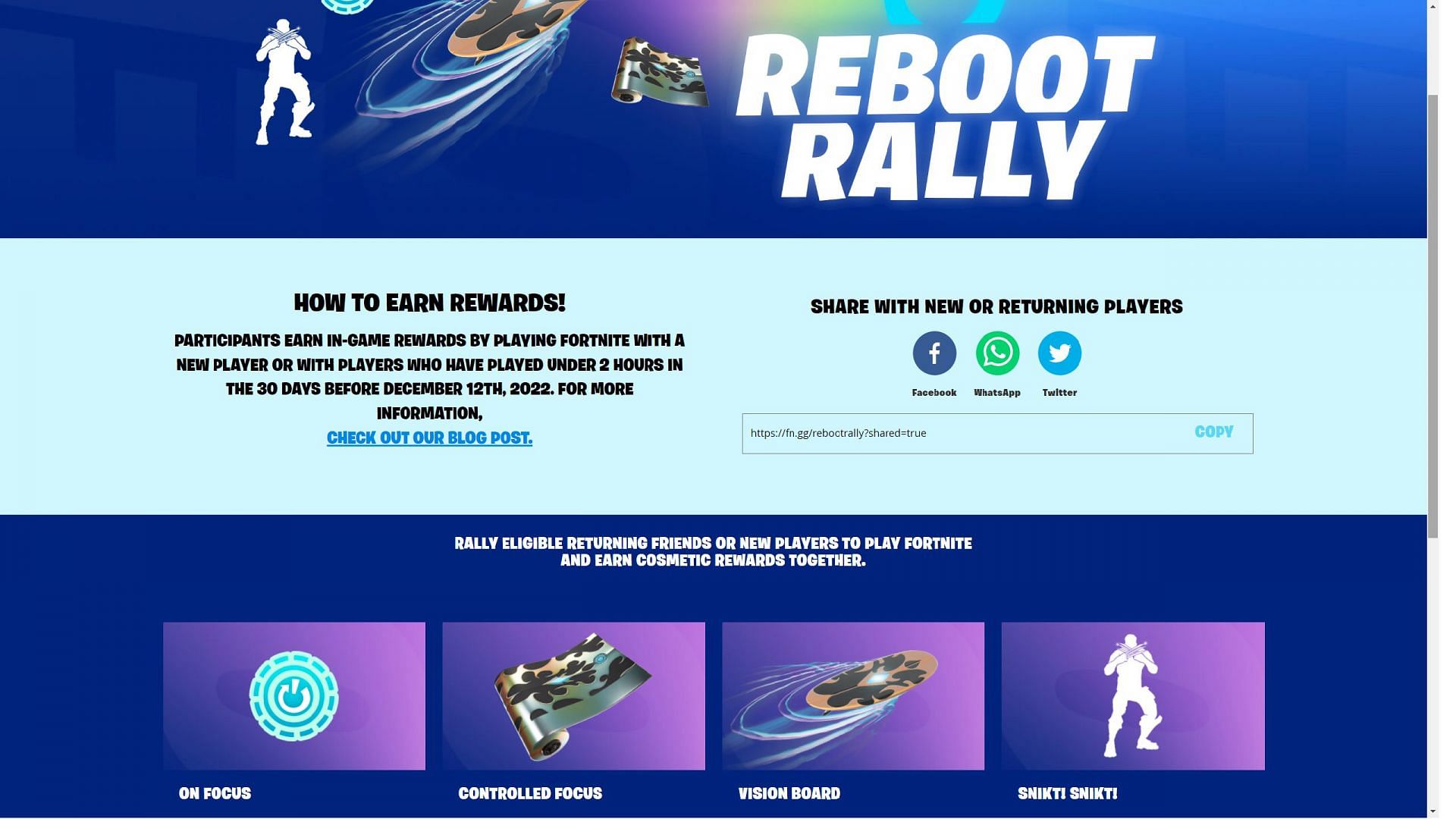 Auf Der Reboot Rally-Website Können Sie Ihre Freunde Neu Starten (Bild Über Epic Games/Website-Screenshot)
