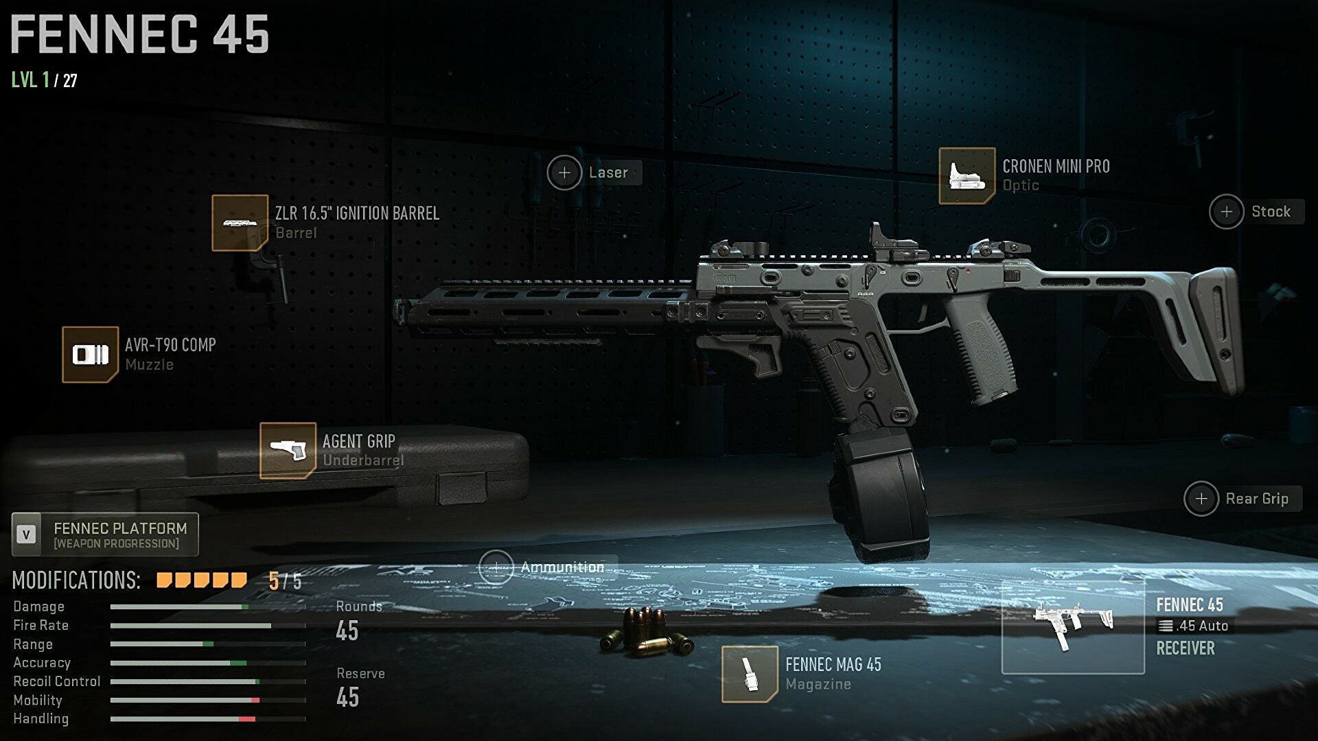 Fennec 45 loadout in MW2 (Image via Activision)