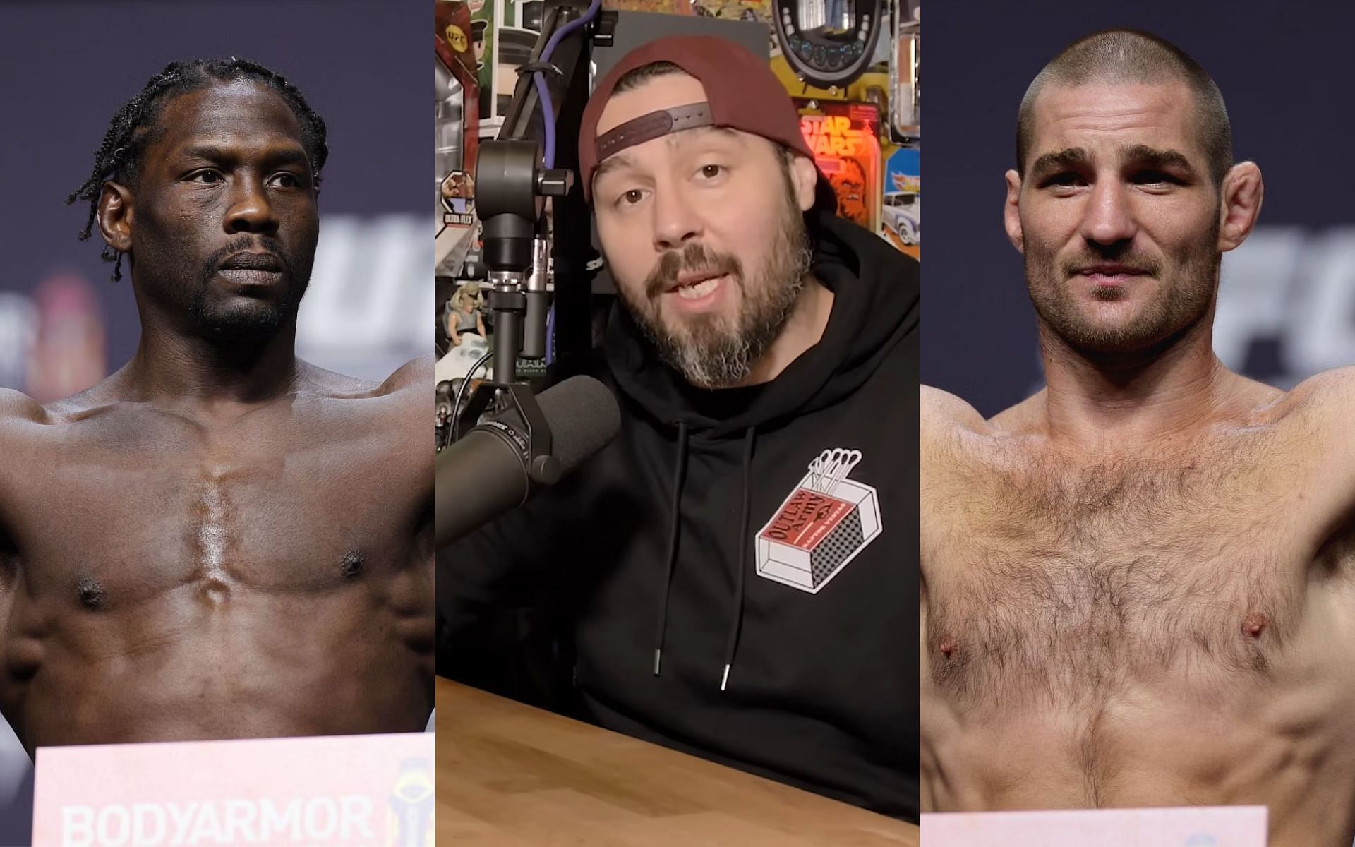 Jared Cannonier (left), Dan Hardy (middle)[Image courtesy: @danhardy on YouTube] and Sean Strickland (right)