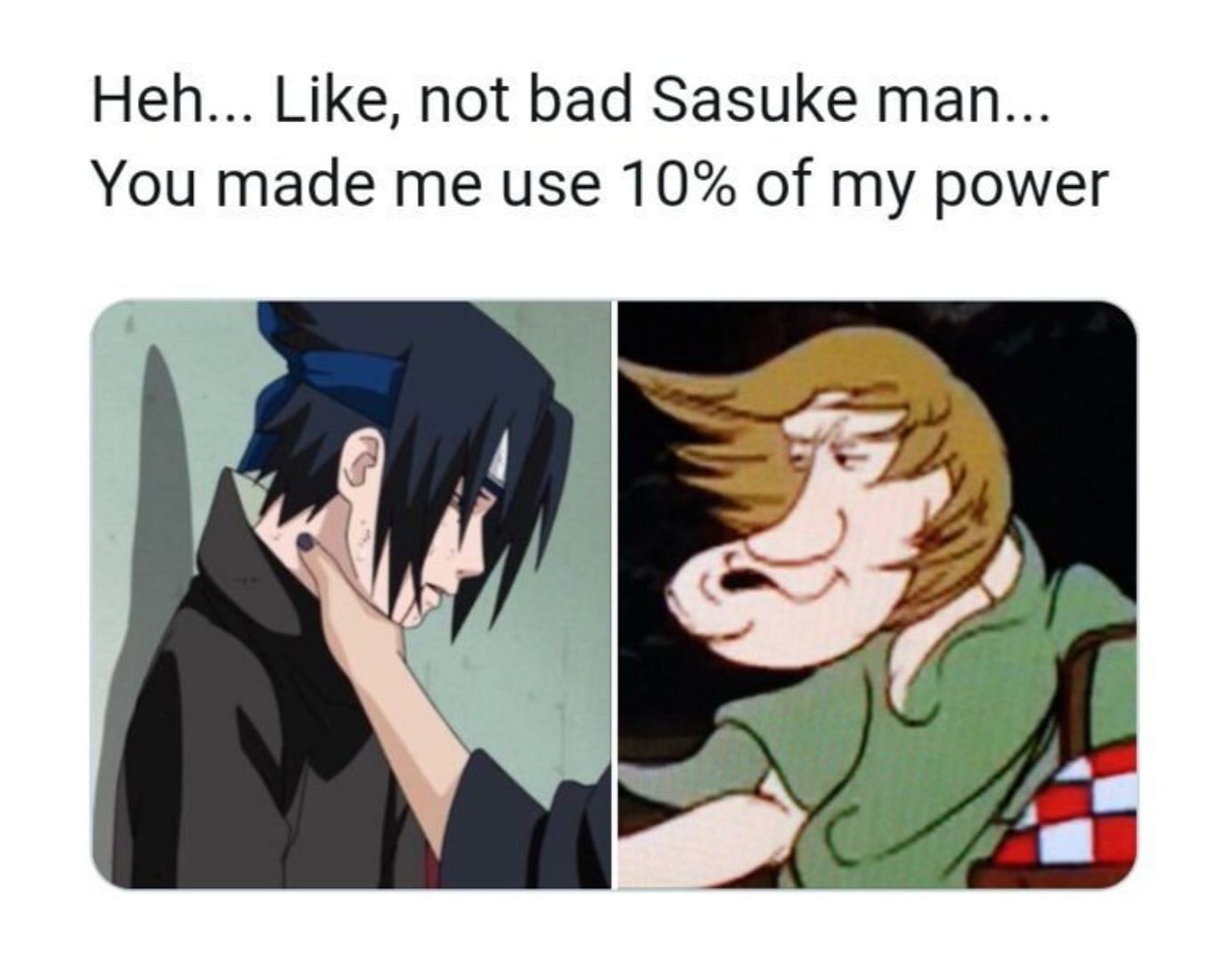 Choking Sasuke meme with Shaggy (Image via Twitter)