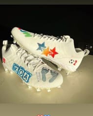 J.J. Watt showing off his son's custom football cleats. Source: @jjwatt (IG)