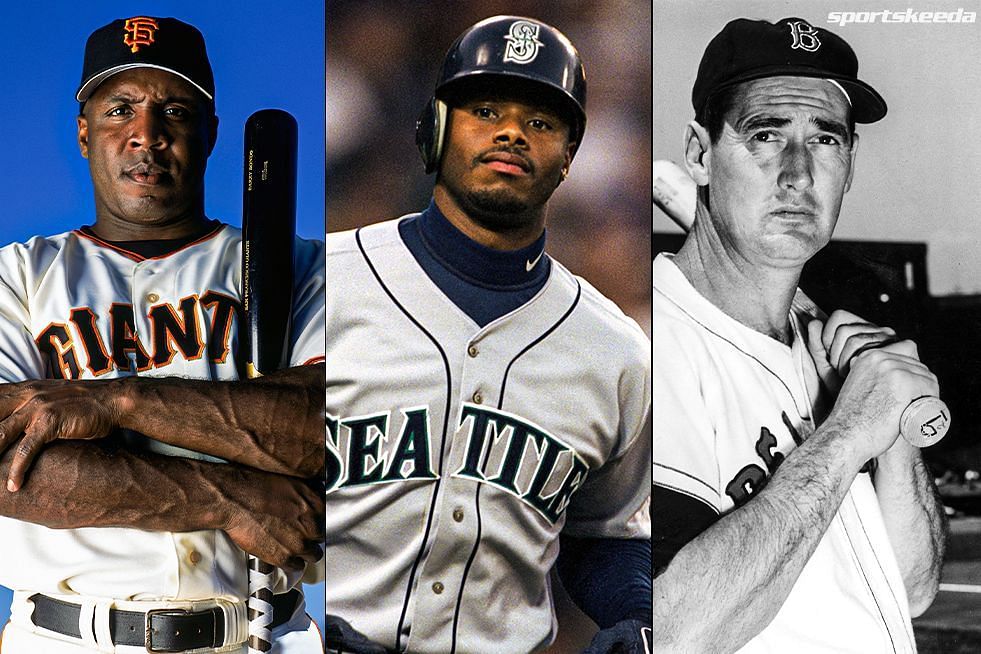Barry Bonds, Ken Griffey Jr. and Ted Williams
