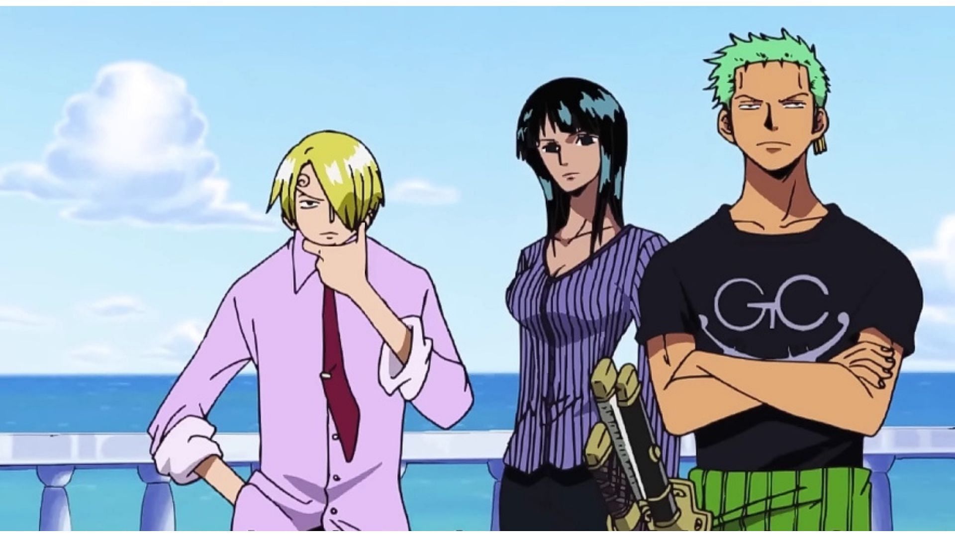 Sanji, Robin, and Zoro (Image via Toei Animation)