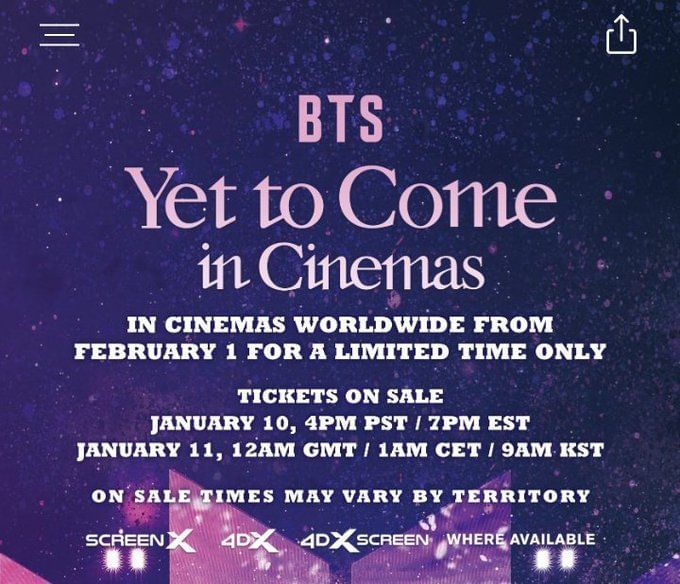 BTS BTS announces Yet To Come in Cinemas releasing worldwide in 2023 BTS BTS announces Yet To Come in Cinemas releasing worldwide in 2023
