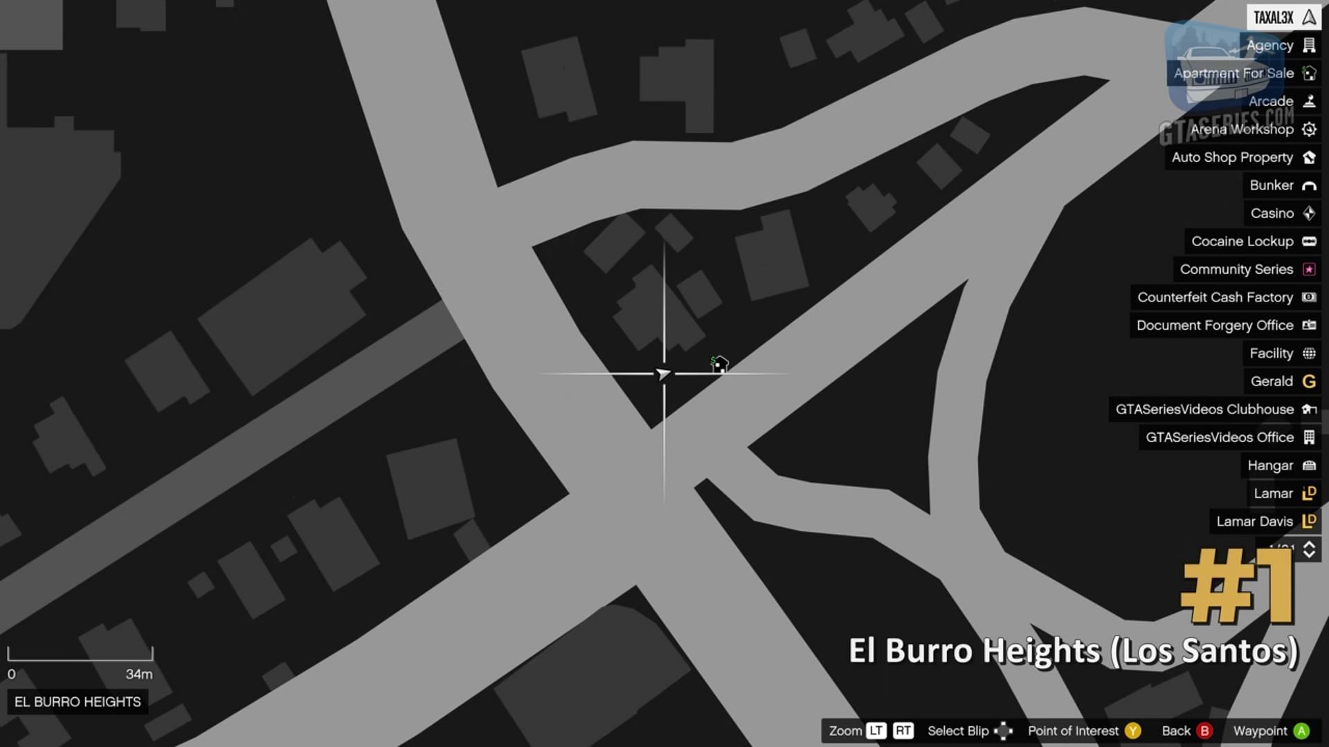 Players can find the Snowman at El Burro Heights on Sustancia Road. (Image via YouTube/Grand Theft AutoSeriesVideos)