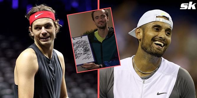 Watch: Taylor Fritz, Nick Kyrgios, Daniil Medvedev, and Diriyah Tennis Cup field make hilarious attempts at sketching each other