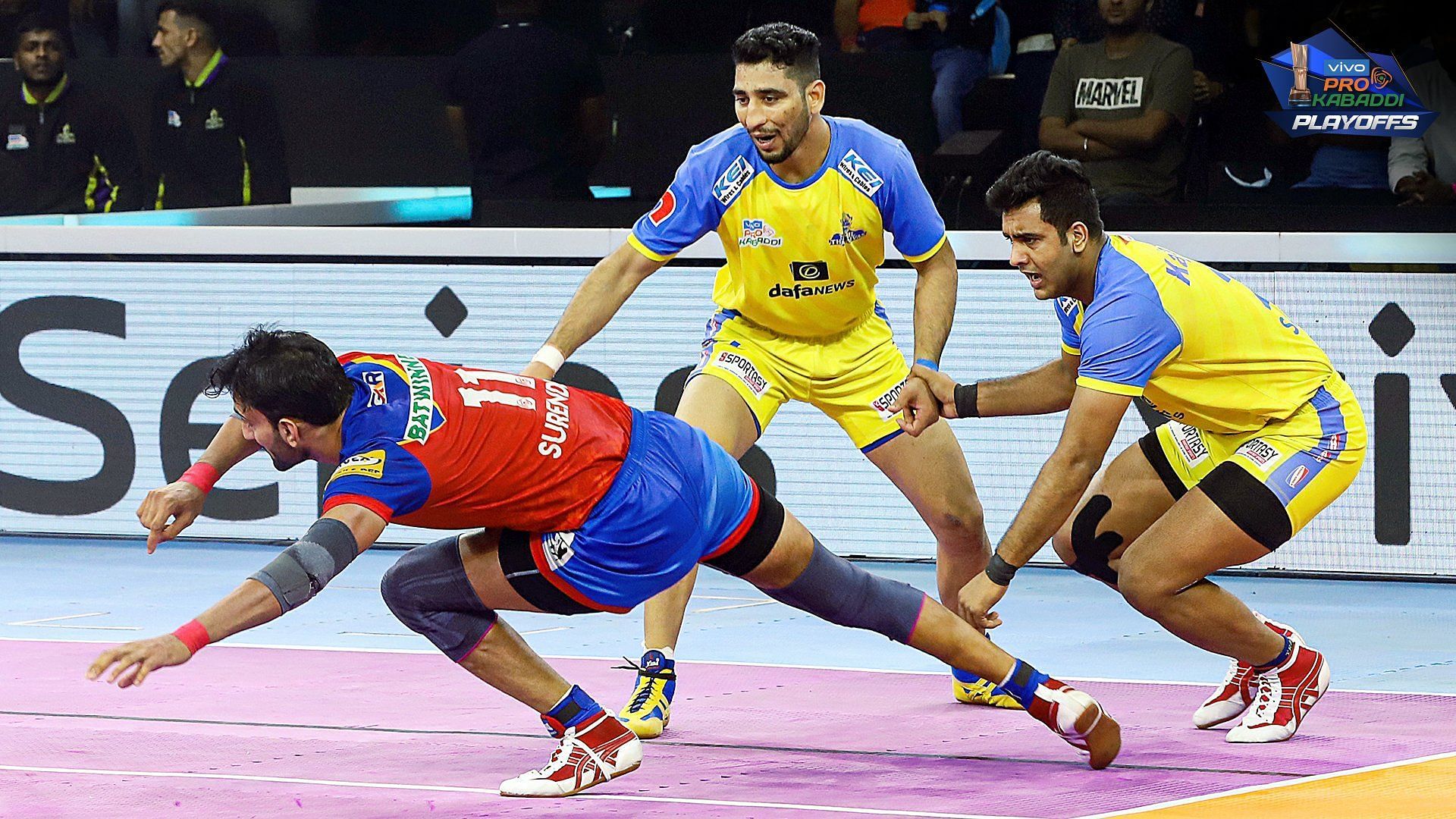 Tamil Thalaivas beat the UP Yoddhas in the playoffs (Image: PKL)