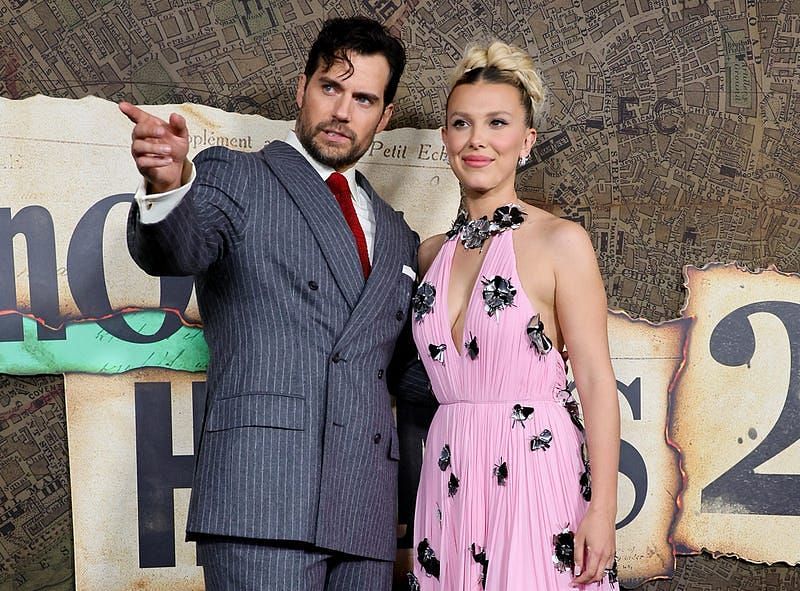 Henry Cavill and Millie Bobby Brown (image via Netflix)