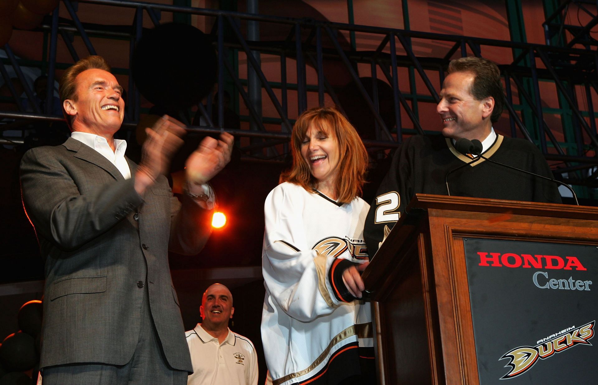 Governor Schwarzenegger at Anaheim Ducks Stanley Cup Victory Celebration, 2007