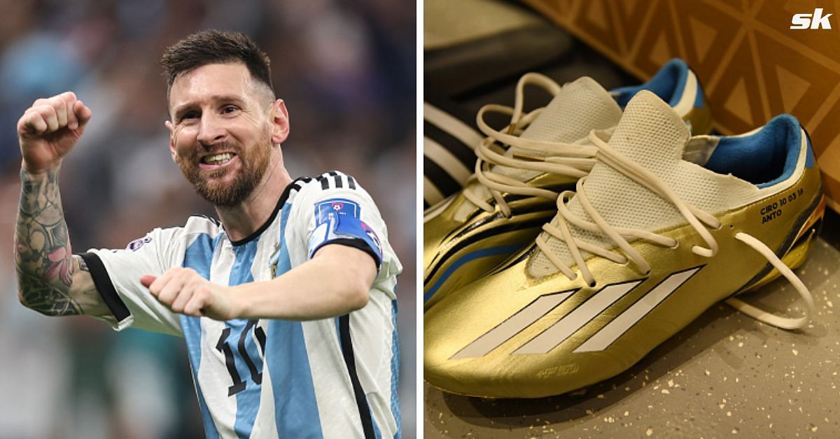 Oost antwoord Blauw Lionel Messi's 2022 FIFA World Cup final boots bear touching tribute to  wife Antonella and 3 kids