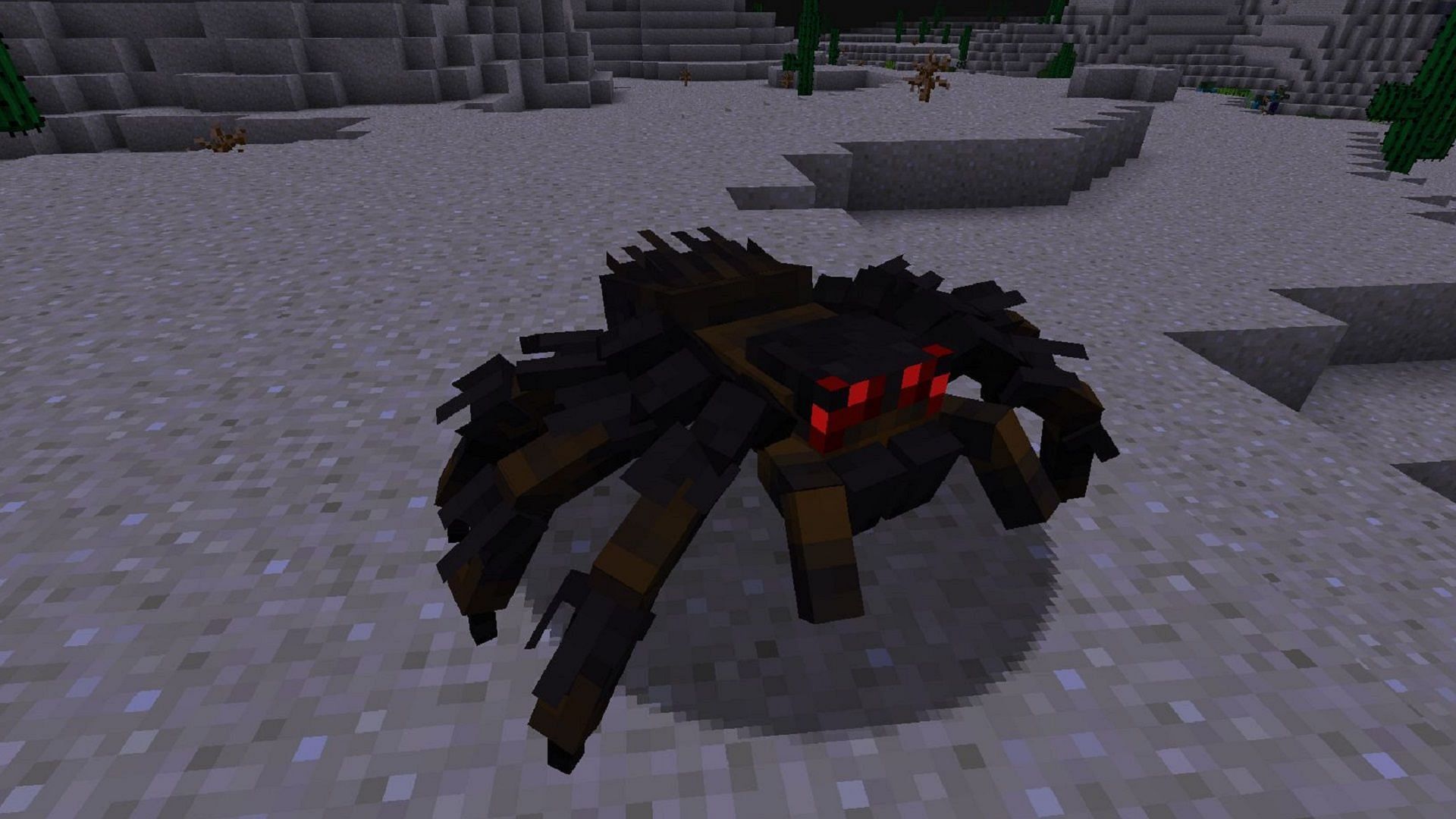 A mutated spider in the Mustard Virus pack for Minecraft (Image via mustardsean2/9Minecraft)