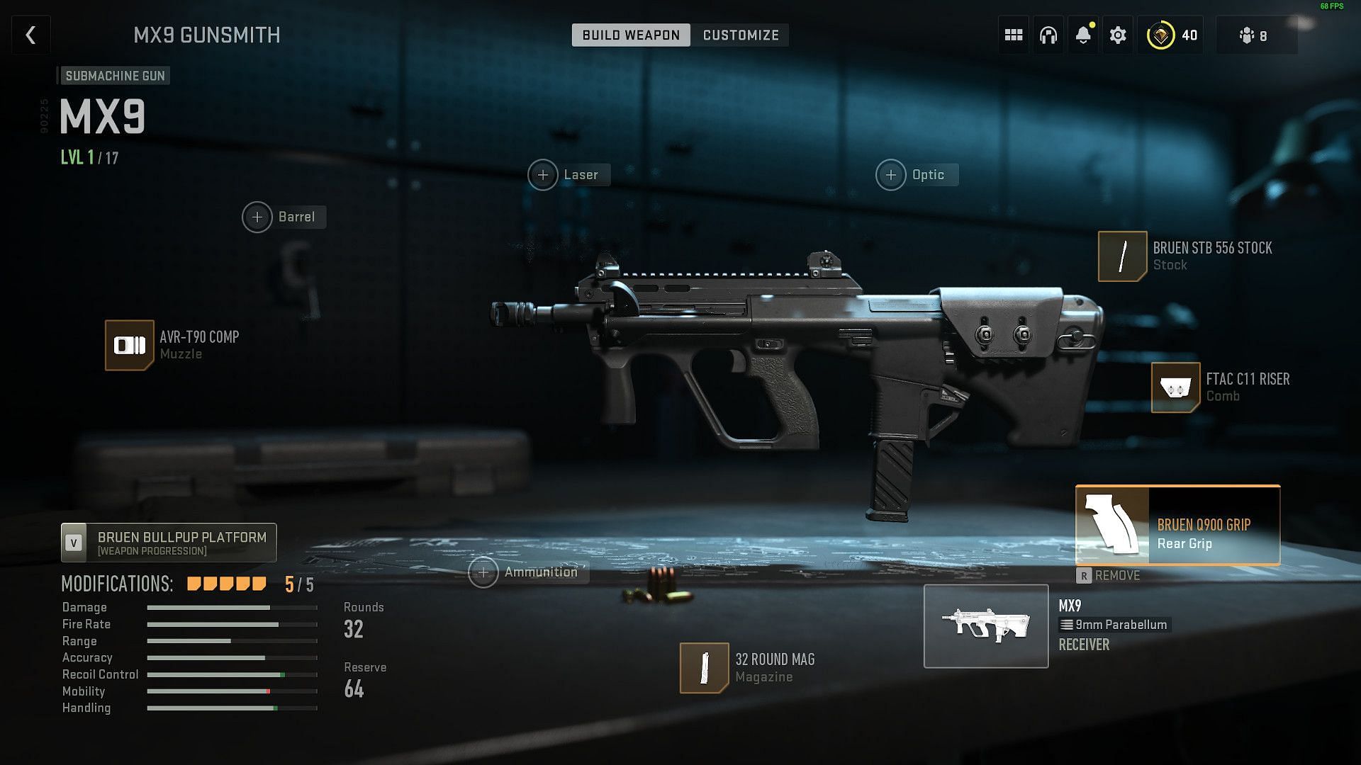 MX9 Loadout in MW2 (Image via Activision)