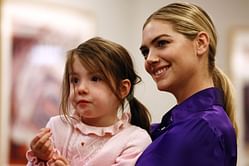 In pictures: Kate Upton and daughter Genevieve were rooting for Justin Verlander at All-Star ace's introductory press conference as a Met