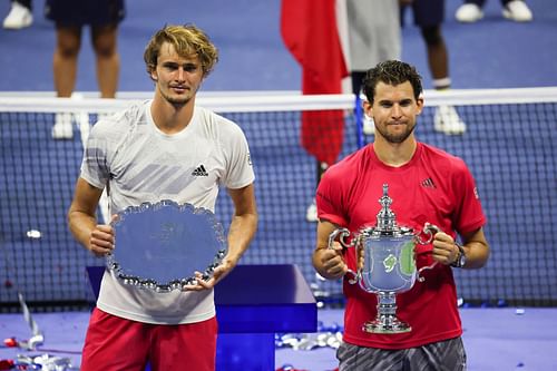 Alexander Zverev (L) and Dominic Thiem