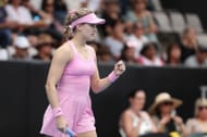 Bouchard in action at the 2020 Women's ASB Classic