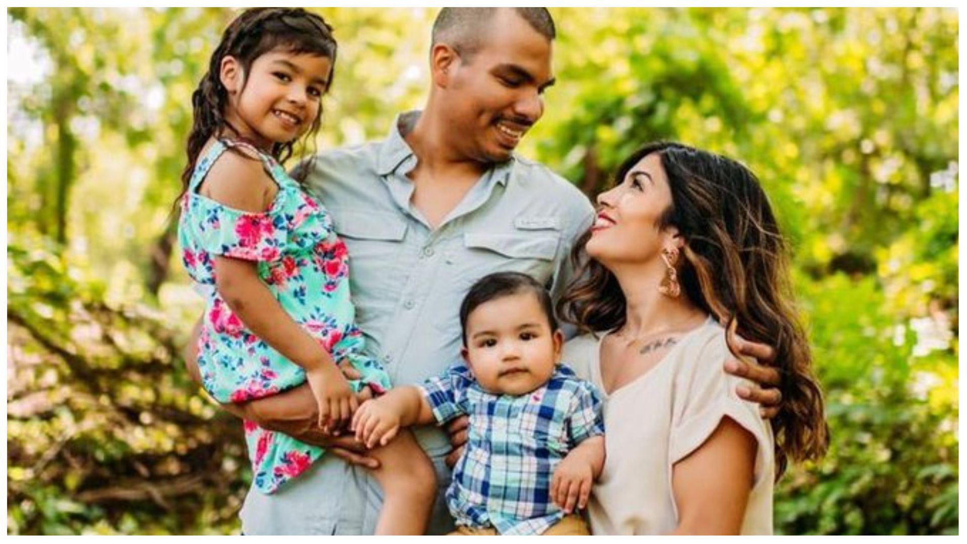 Rayne with her husband and two kids, (Image via GoFundMe)