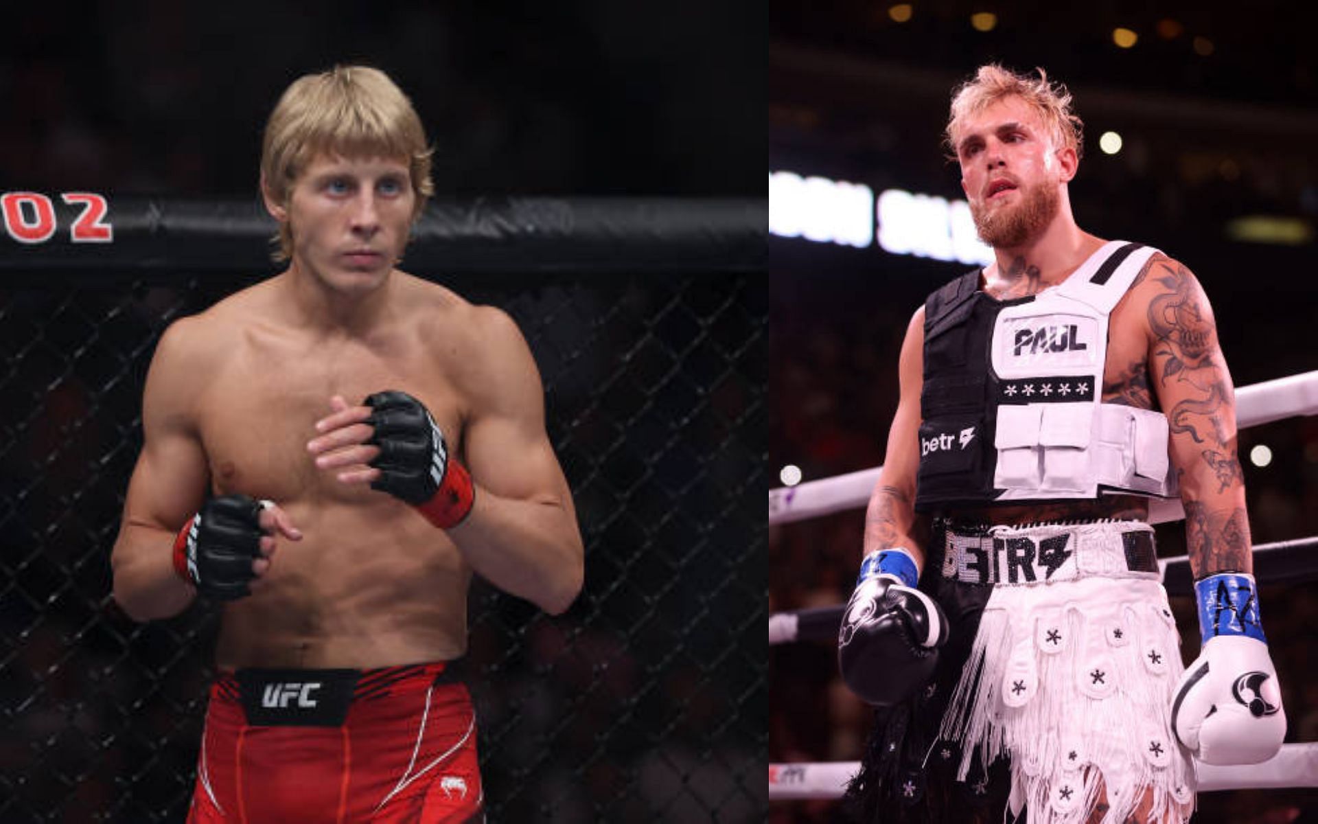 Paddy Pimblett (left); Jake Paul (right)