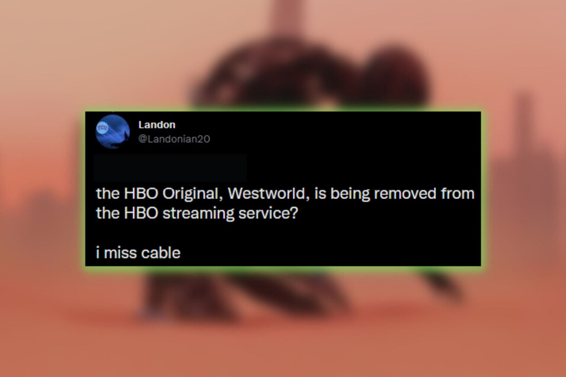 A fan&#039;s to Westword&#039;s removal from HBO Max (Image via Twitter/Sportskeeda)