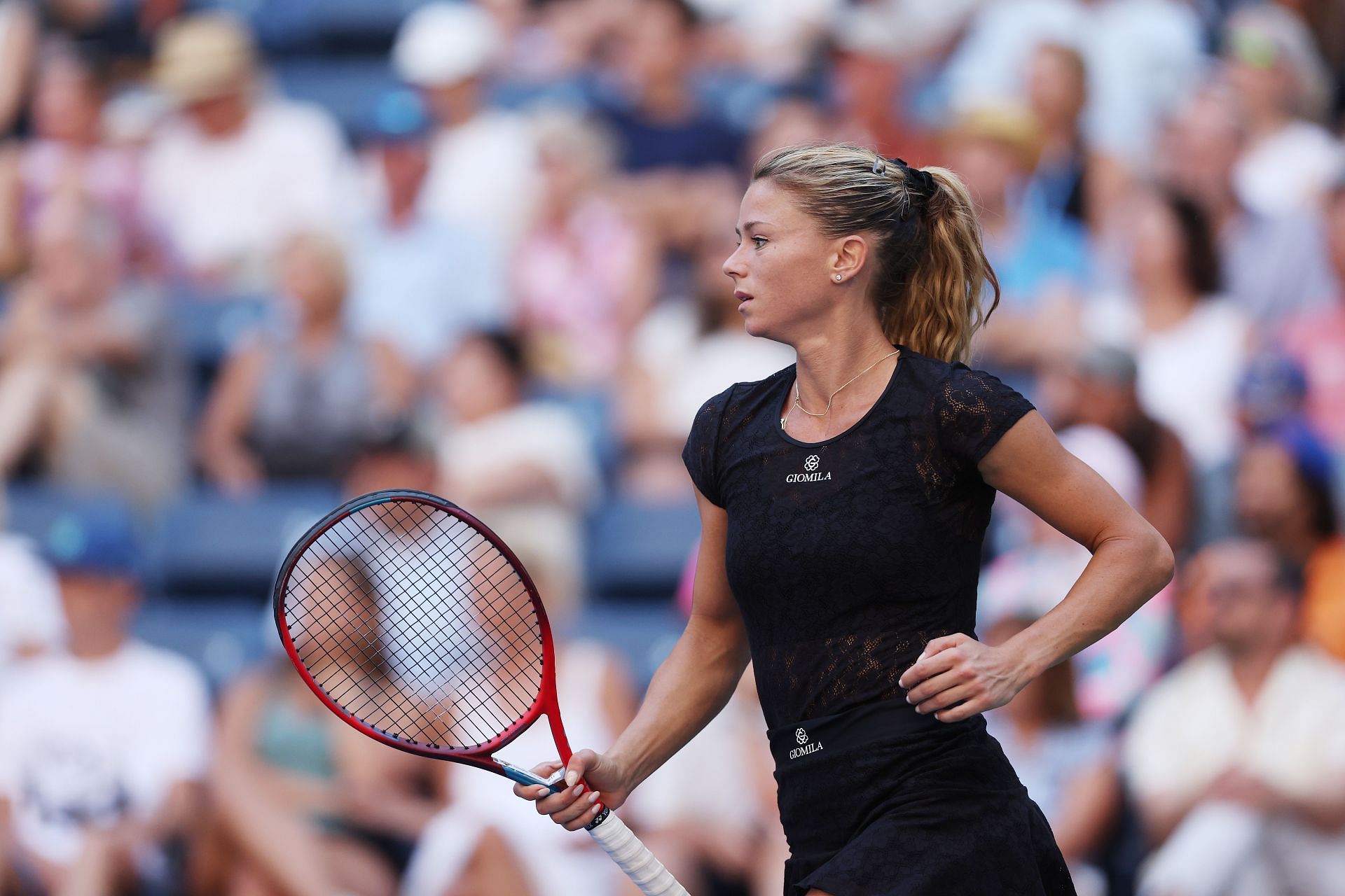 Camila Giorgi in action at the 2022 US Open.