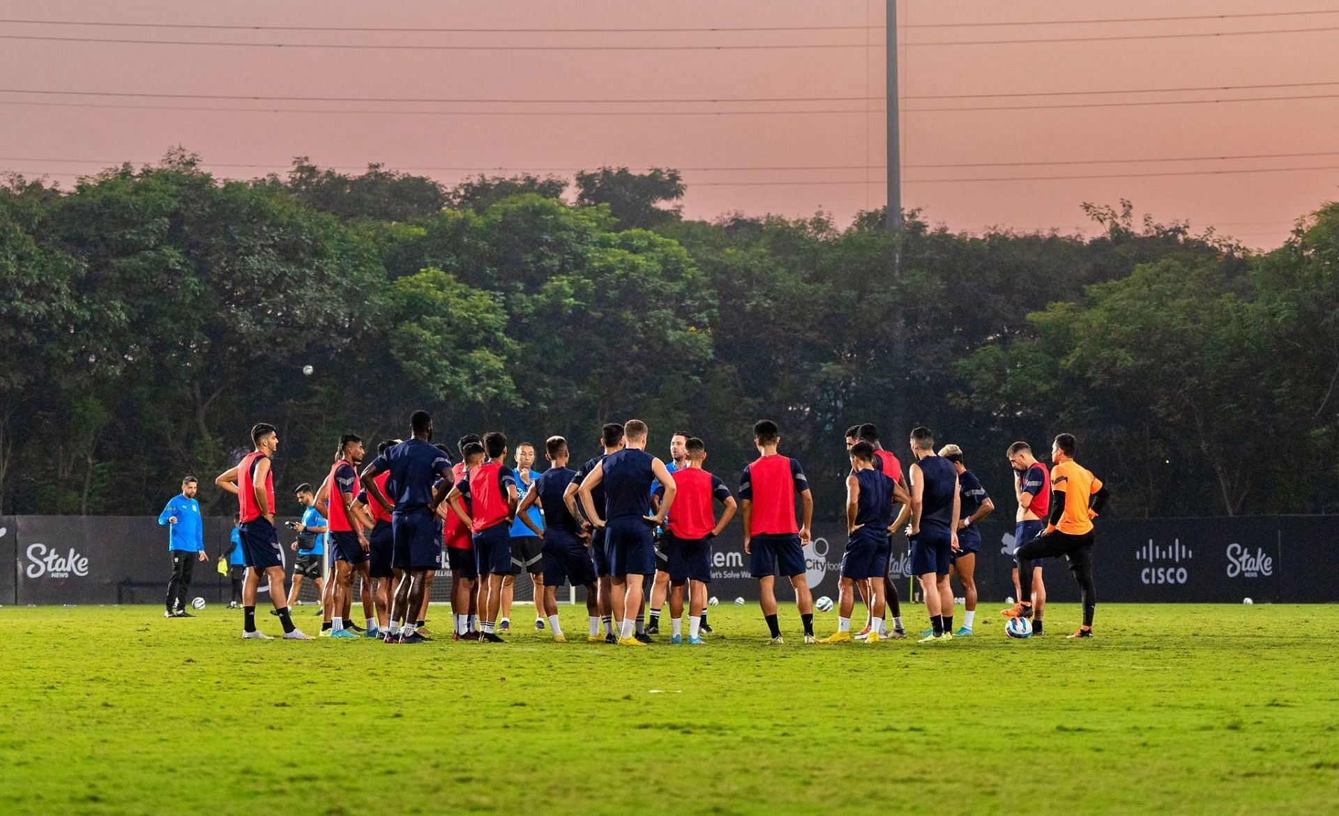 Mumbai City FC training ahead of their clash against FC Goa.