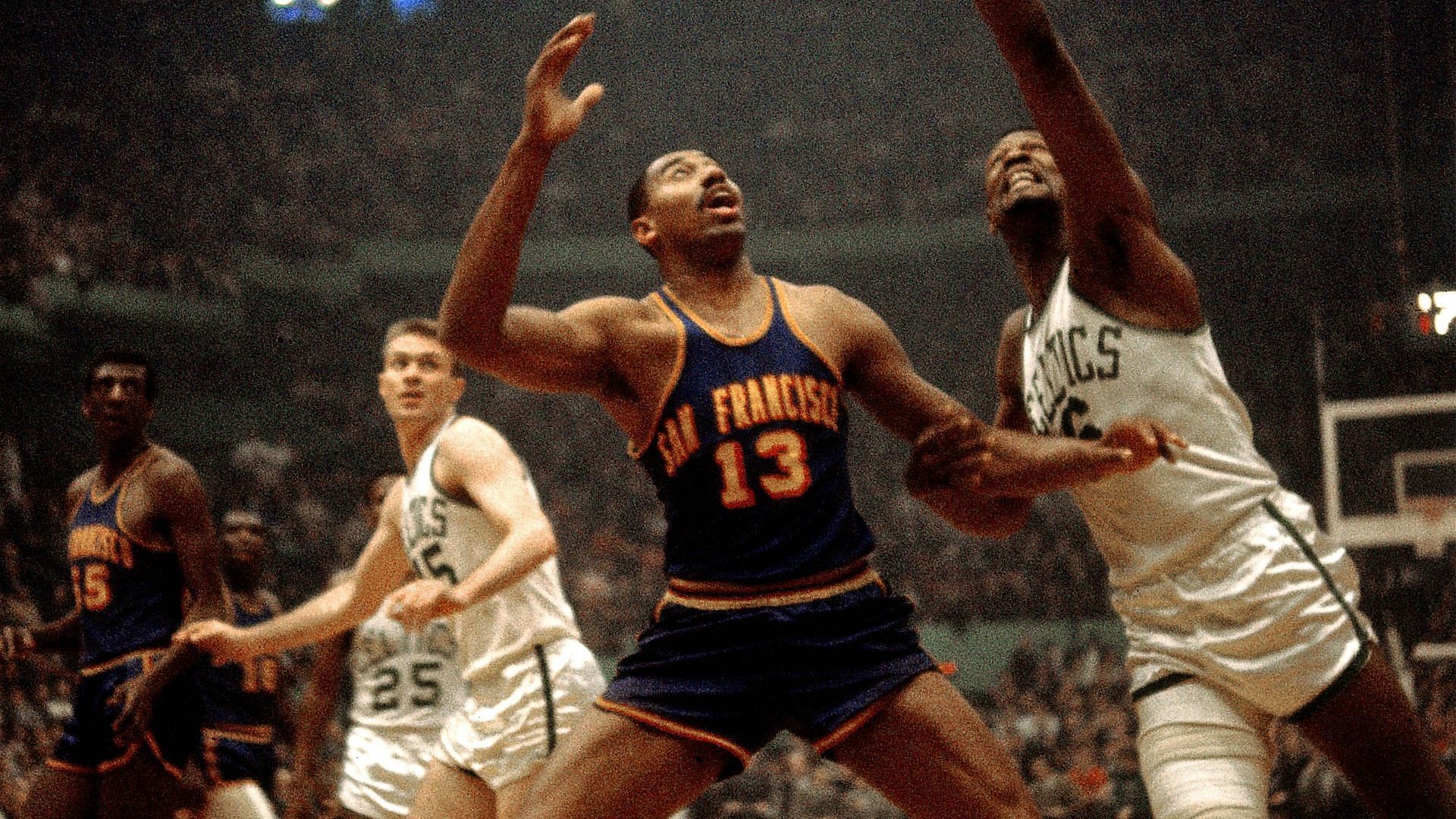 Wilt Chamberlain playing for the San Francisco Warriors