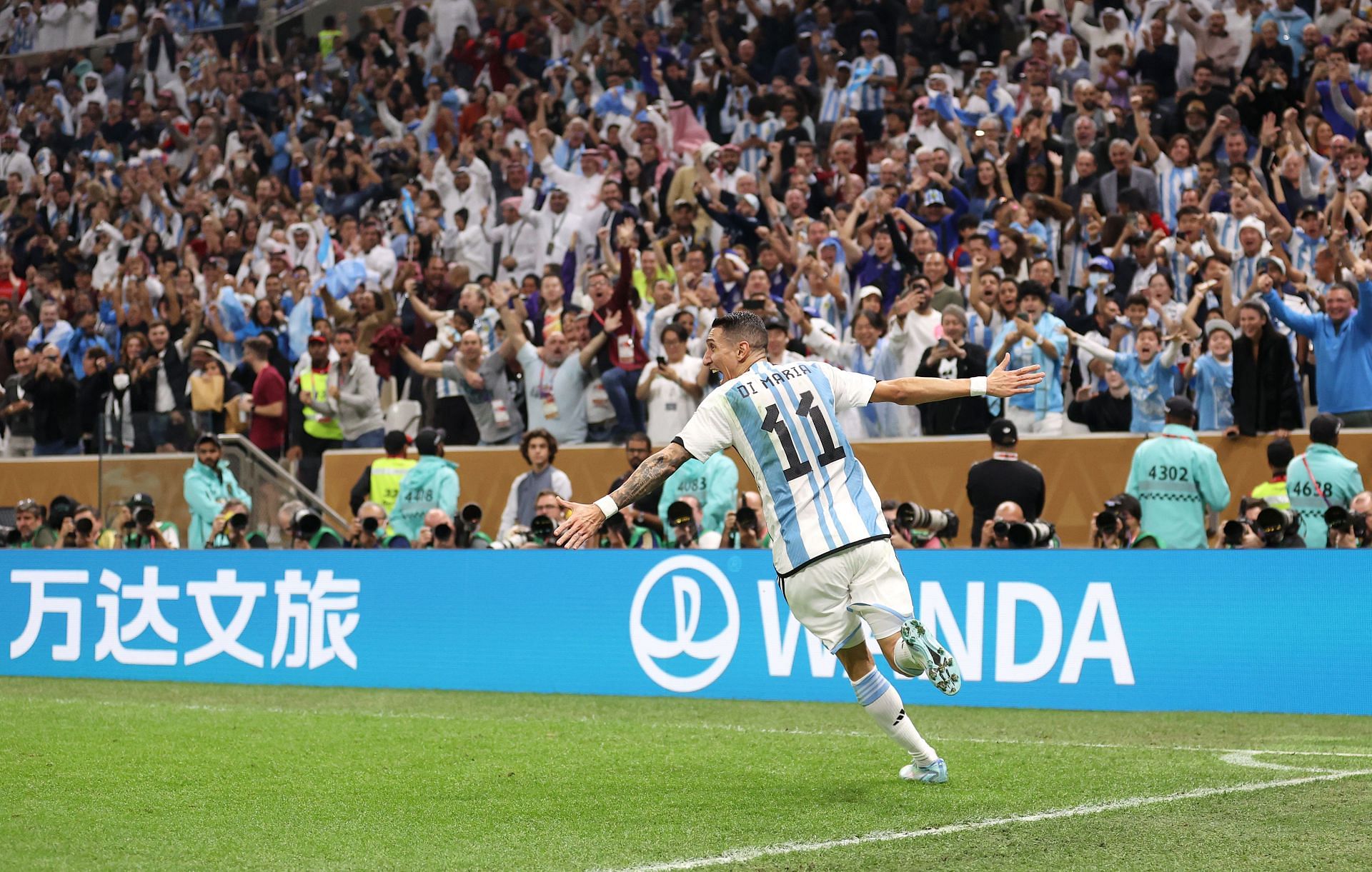 Angel Di Maria netted Argentina&#039;s second goal of the evening