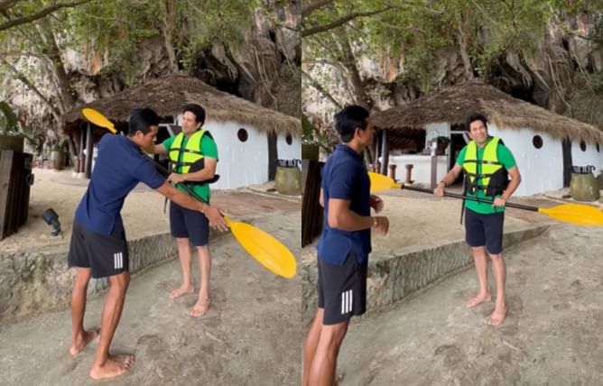[WATCH] “Reverse swing, shiny side” - Sachin Tendulkar uses cricketing analogy while taking kayaking lessons in Thailand