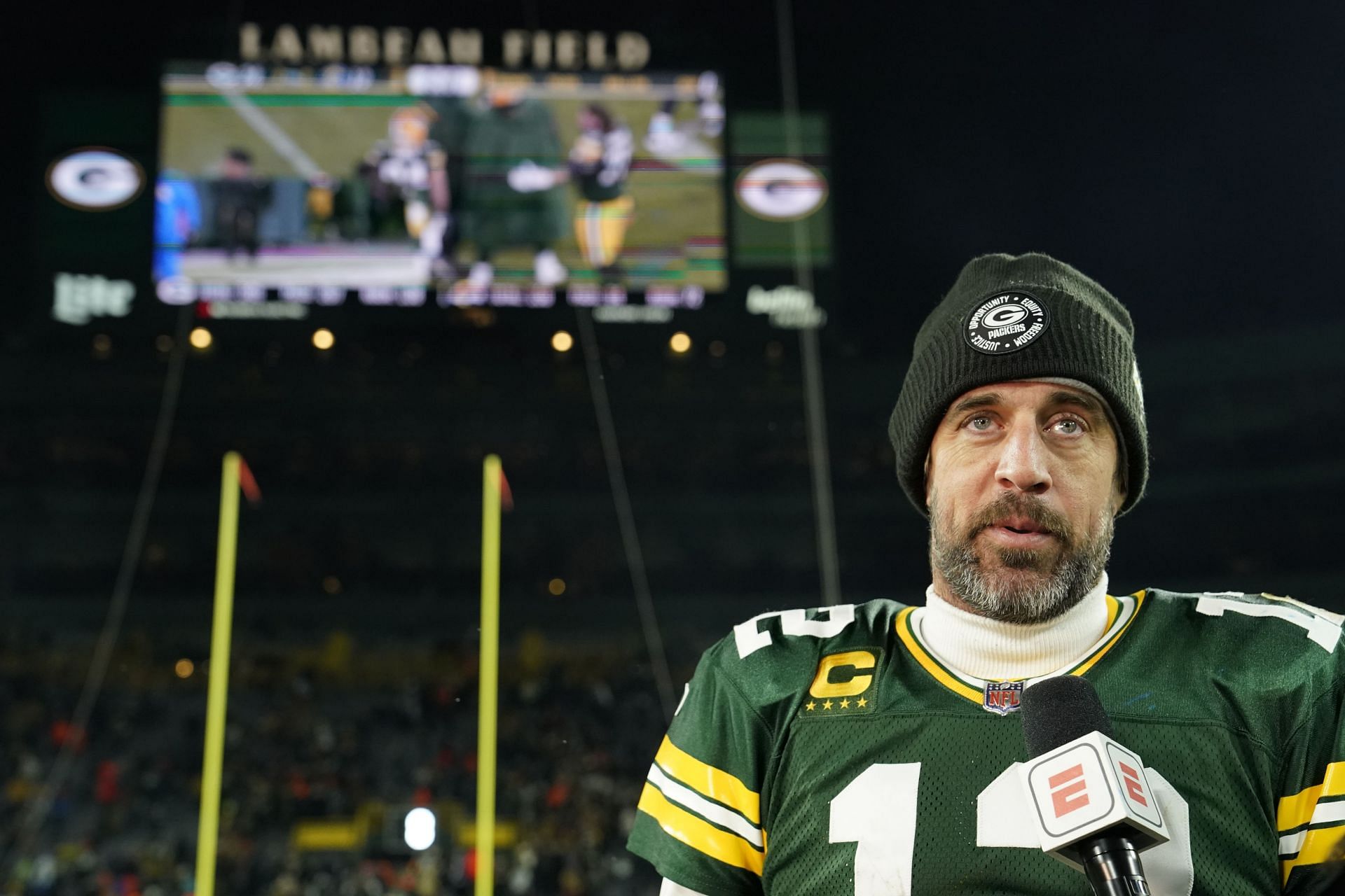 NFL Announcer Takes Cheap Shot at Aaron Rodgers During Packers vs Rams  Broadcast - EssentiallySports