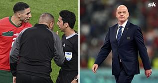 "They want us to delete the images" - Morocco star Achraf Hakimi seen arguing and confronting FIFA president Gianni Infantino