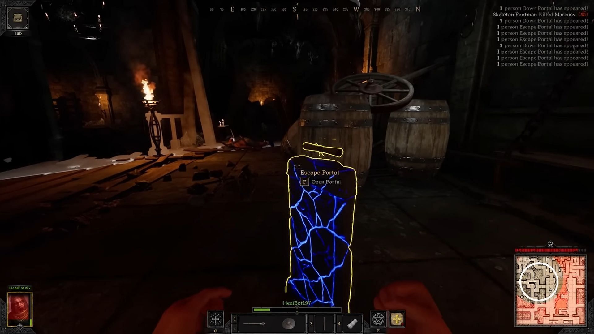 Escape Portal in Dark and Darker (Image via Ironmace and YT/@VideoGameDataBank)