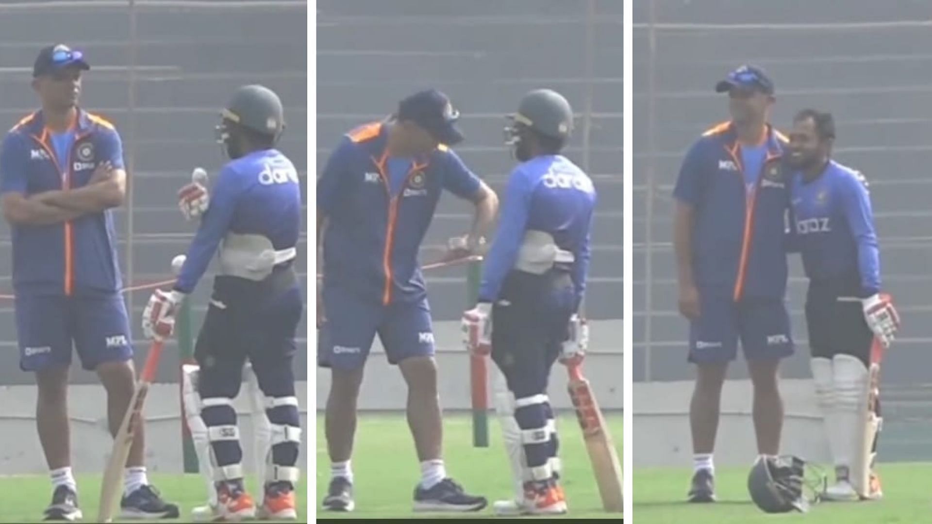 Watch India Coach Rahul Dravid Gives Batting Tips To Mushfiqur Rahim Ahead Of 2nd Test 7326