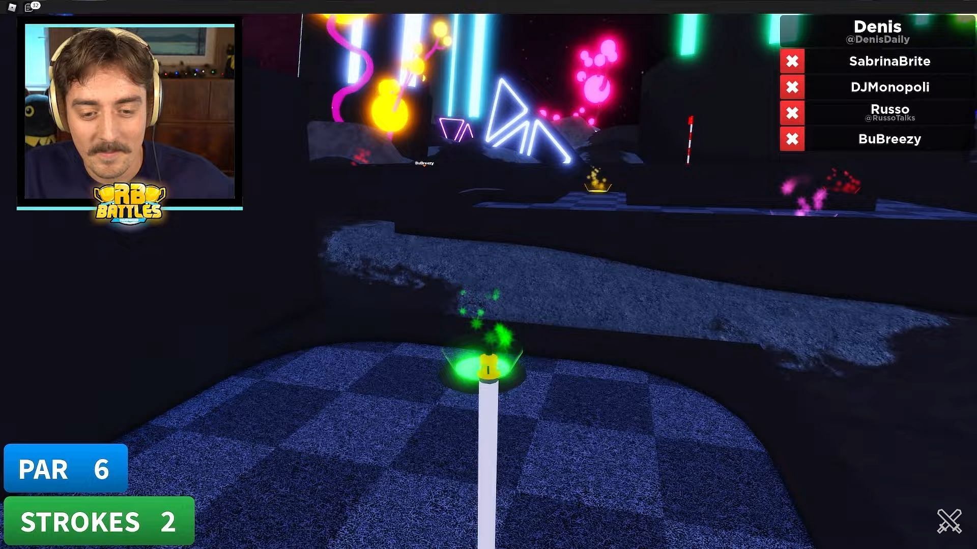 Denis getting past the blips (Image via Roblox Battles YouTube)